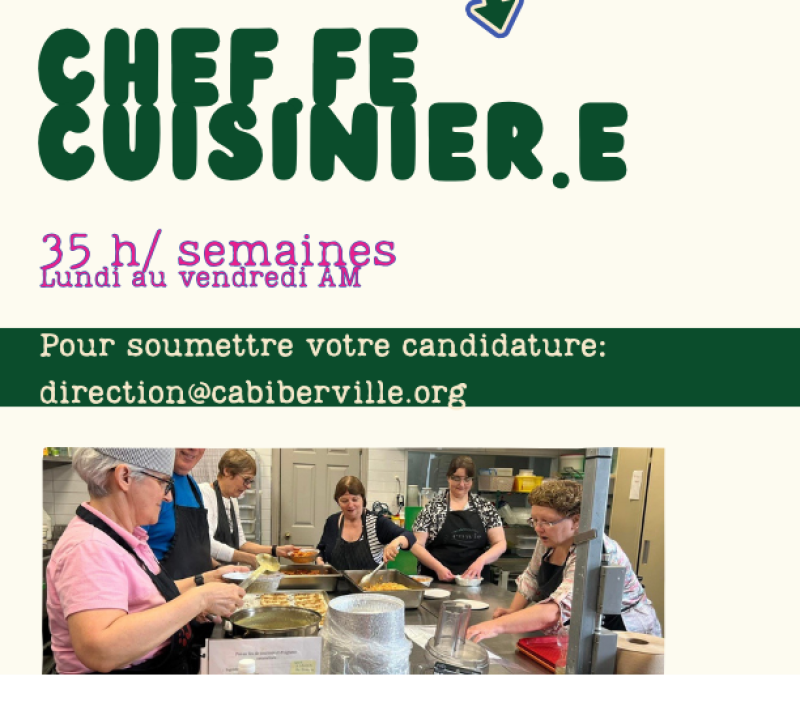 CHEF CUISINIER / CHEFFE CUISINIÈRE